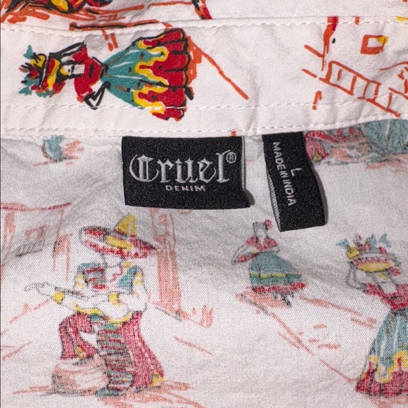 Cruel Demin Mexican Print Button Down Shirt - Picture 2 of 4